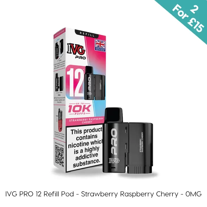 Strawberry Raspberry Cherry – Zero Nic – IVG PRO 12 Pods