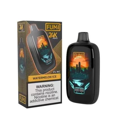 FUMI 24K Puff Vape - Pack Count#Single Pack~Flavor#Blue Razz Ice>Fresh Mint>Peach Mango>Rainbow>Strawberry Banana>Vanilla Coffee Ice>Watermelon Ice~Nicotine#50MG