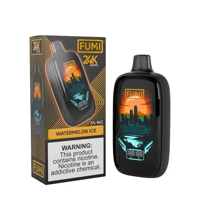 FUMI 24K Puff Vape - Pack Count#Single Pack~Flavor#Blue Razz Ice>Fresh Mint>Peach Mango>Rainbow>Strawberry Banana>Vanilla Coffee Ice>Watermelon Ice~Nicotine#50MG