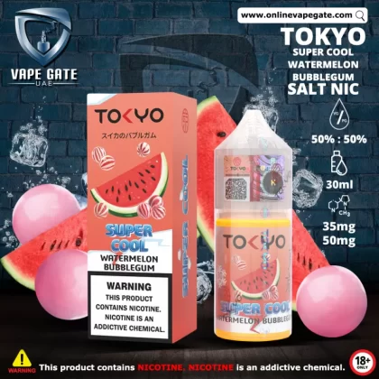 Tokyo Super Cool Watermelon Bubblegum Saltnic 30ml