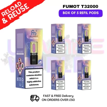Blueberry Raspberry Fumot T32000 REPLACEMENT PODS – BOX OF 5