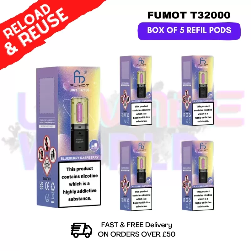 Blueberry Raspberry Fumot T32000 REPLACEMENT PODS – BOX OF 5