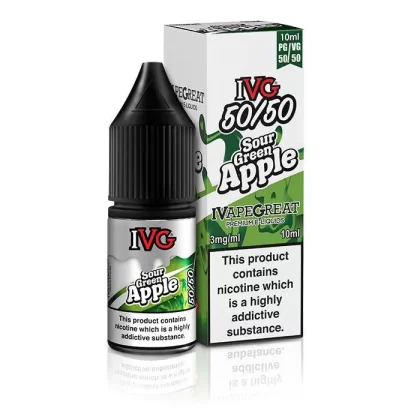 IVG 50/50 Sour Green Apple 10ml Nic Salt Vape Juice - Strength 6mg