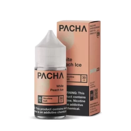 Pacha Salt E-Liquid – White Peach Ice – 30ml