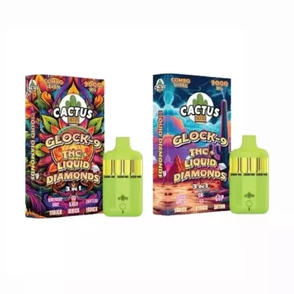 Cactus Labs Glock-9 THC+Liquid Diamonds 3 In 1 Disposable 9000MG - provape_pod_flavor#Birthday Cake+OG Kush+Zkittles>Blueberry Cookie+Grape Ape+Pineapple Express>OG Kush+Gorilla Glue+Bruce B (345471)