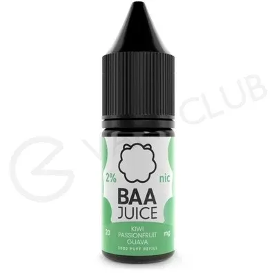 Kiwi, Passion Fruit & Guava Nic Salt E-Liquid by Baa Juice