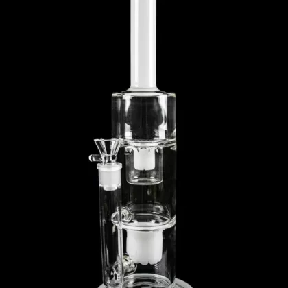 “Palm Springs” Double Inverted Stack Water Pipe with White Accents - Vape Store