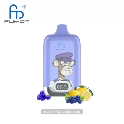FUMOT Blue razz lemonade RandM Tornado 12000 Züge Vape Digital Box