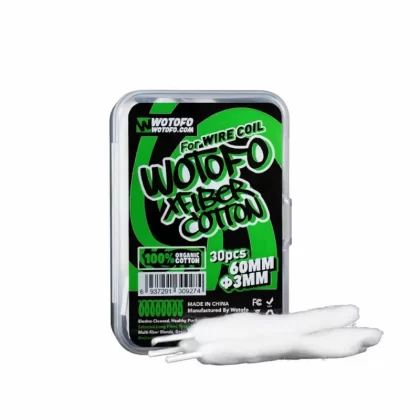 Wotofo Xfiber Organic Vape Cotton 3mm Aglet Tipped - 3mm-30pcs; Default Title