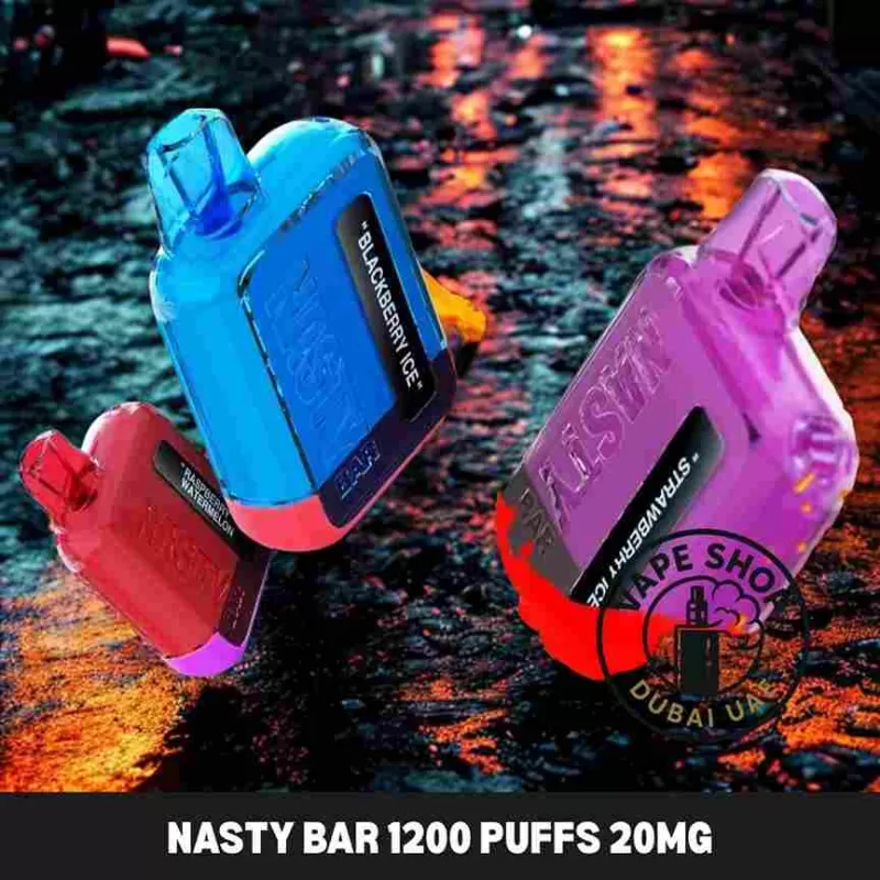 Nasty bar 1200 puffs 20MG nicotine none Rechargeable Vape Buy in Dubai - Vape Product, BOX OF 10 PCS; Berry Grape, caribbean mangocherry