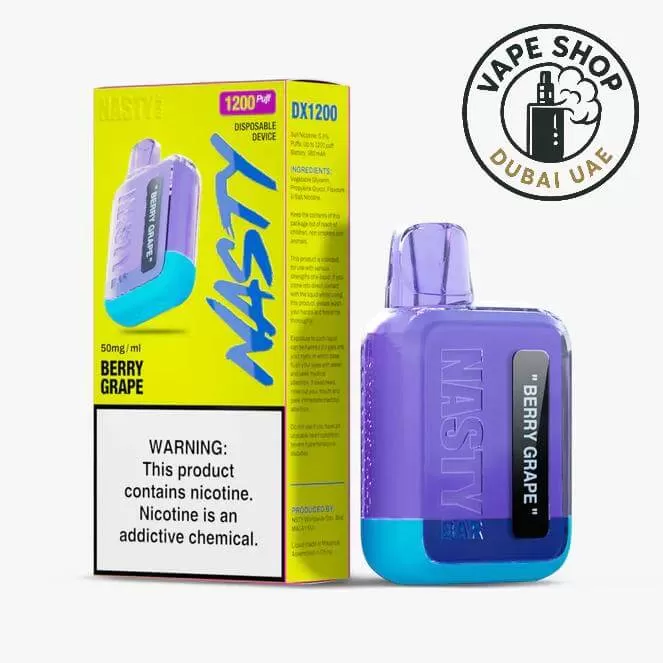 Nasty bar 1200 puffs 20MG nicotine none Rechargeable Vape Buy in Dubai - Vape Product, BOX OF 10 PCS; Berry Grape, caribbean mangocherry - Image 2
