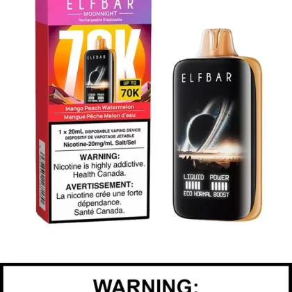 Mango Peach Watermelon Elf Bar MoonNight 70K Disposable Vape