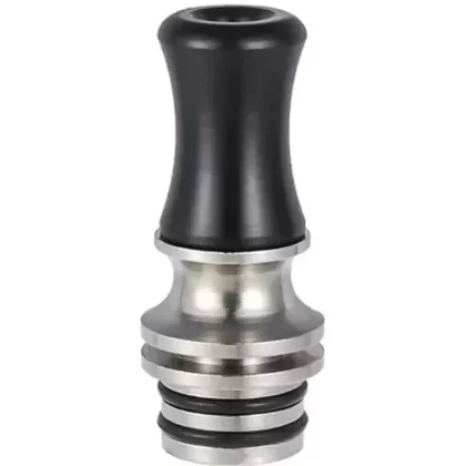 510 Drip Tip Metal Base Long - Black, Clear; Curved, Straight