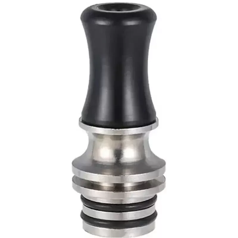 510 Drip Tip Metal Base Long - Black, Clear; Curved, Straight