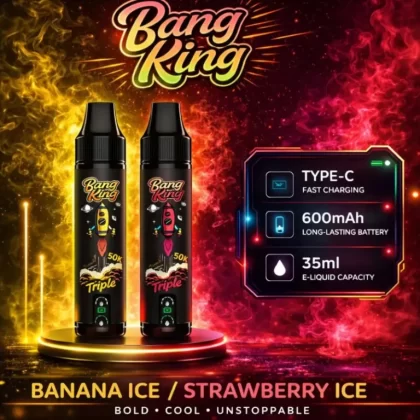 Bang King 50K | 3-in-1 triple option 50000 puffs, rechargeable, disposable vape - Aiviouvapes
