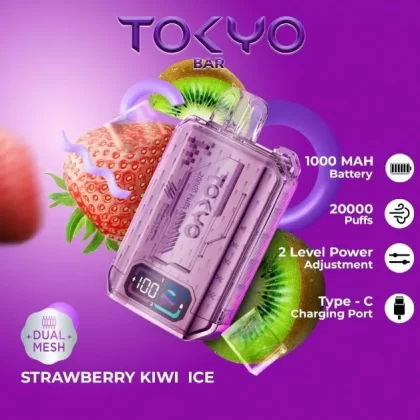 Tokyo Bar Rechargeable Disposable Vape (20,000 Puffs) - Peach Ice / 50 mg