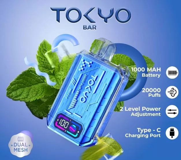 Tokyo Bar Rechargeable Disposable Vape (20,000 Puffs) - Peach Ice / 50 mg - Image 2
