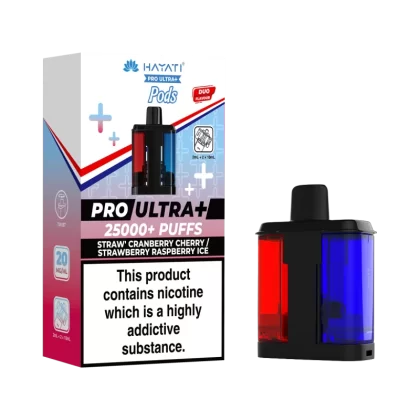 Straw' Cranberry Cherry / Strawberry Raspberry Ice Hayati Pro Ultra Plus Refill Pack - 20mg - Vape Product
