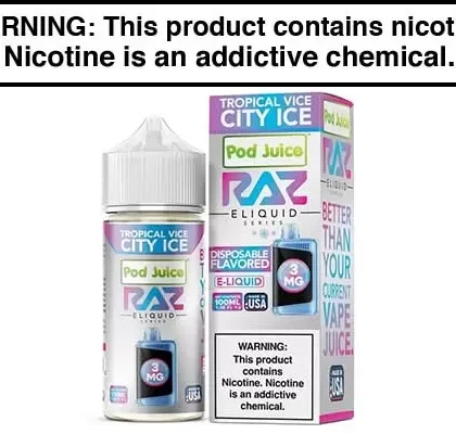 TROPICAL VICE CITY ICE BY POD JUICE X RAZ 100ML - Vapejuice