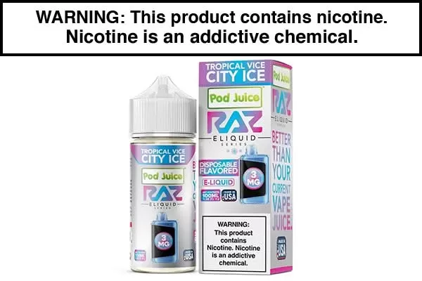 TROPICAL VICE CITY ICE BY POD JUICE X RAZ 100ML - Vapejuice