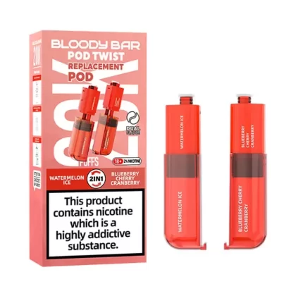 Bloody Bar Pod Twist 20K Watermelon Ice/ Blueberry Cherry Cranberry Prefilled Pod - Vapestreams Co