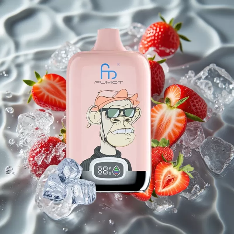 Fumot Tornado Digital Box 12000 Puffs Strawberry Ice Disposable Vape with 20ml E-Liquid & Mesh Coil - Bangvapeaustralia