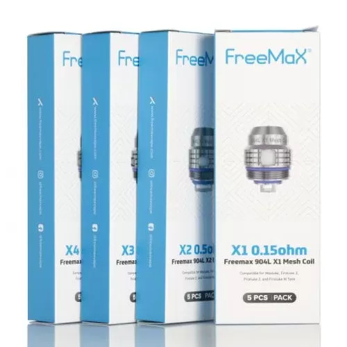 Freemax Maxluke 904L X Coils - 5 Pack; X1 – 0.15 Ohm Single Mesh, X1-D – 0.15 Ohm