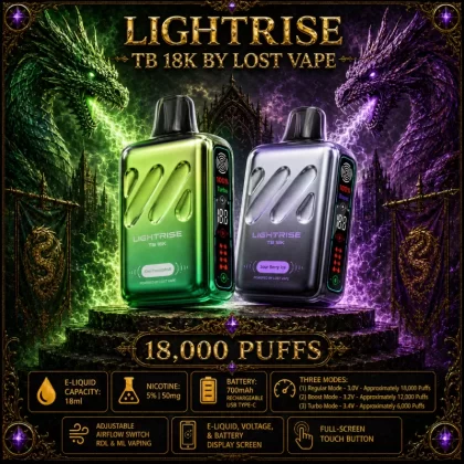 LightRise TB 18K by Lost Vape - Cinnamon Funnel Cake (BLK Series)