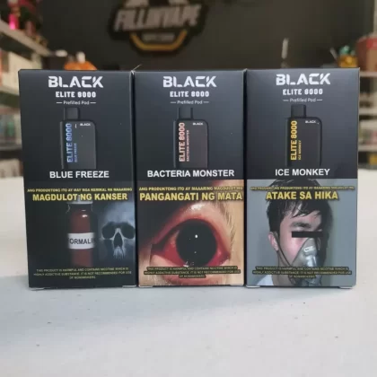 Black Elite 8000 puffs prefilled disposable pod - Fresh Menthol