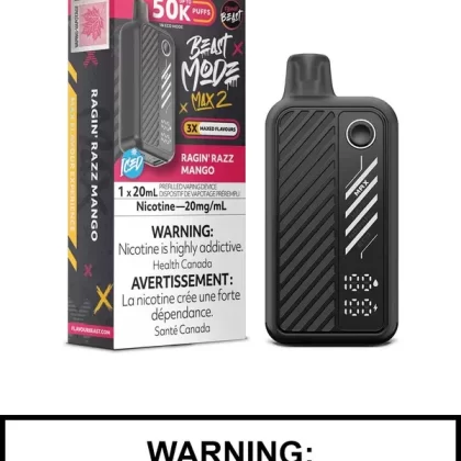 Ragin Razz Mango Iced Flavour Beast Beast Mode Max 2 Disposable Vape