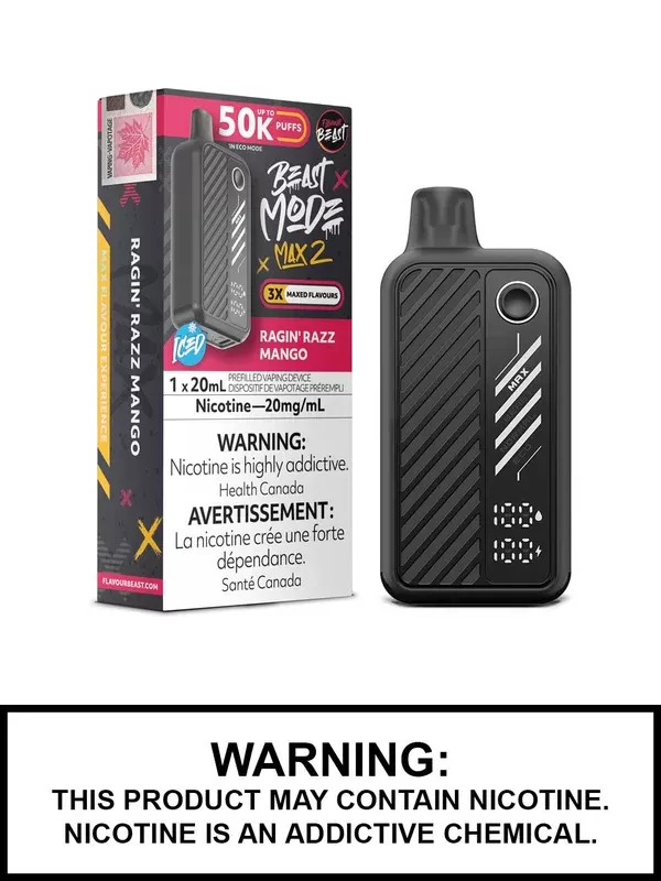 Ragin Razz Mango Iced Flavour Beast Beast Mode Max 2 Disposable Vape