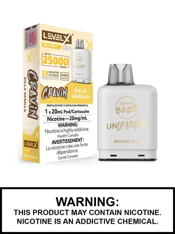 Killa Vanilla Flavour Beast Unleashed Level X Boost G2 Pods