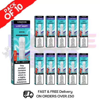 Menthol Lost Mary Crystal Replacement Pods Box of 10