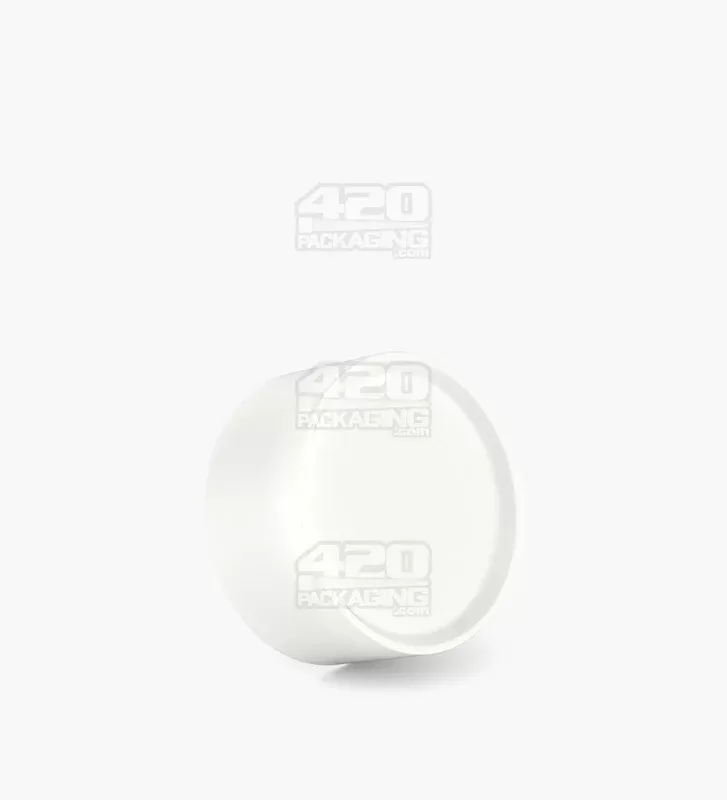 POLLEN GEAR | HiLine Child Resistant Smooth Push Down & Turn Plastic Scooped Caps w/ Triple Layer Foil Liner | 36mm – Matte White – 308 Count