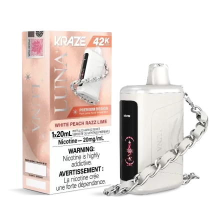 Kraze Luna 42K White Peach Razz Lime Disposable Vape