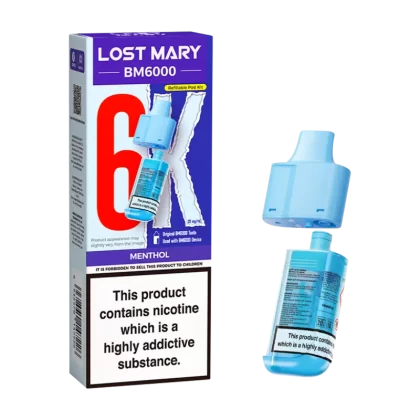 Menthol Lost Mary BM6000 Refill Pack - 0mg - Vape Product (02AE5B)