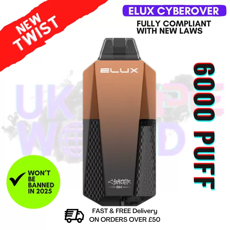 Strawberry Kiwi Elux CyberOver 6000 Puff 6K Pod Vape Kit
