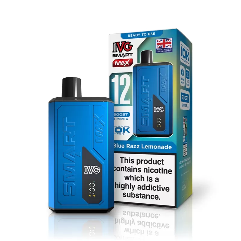 IVG Smart Max 10K Prefilled Vape KIT 10mg - Blue Sour Raspberry - Image 3
