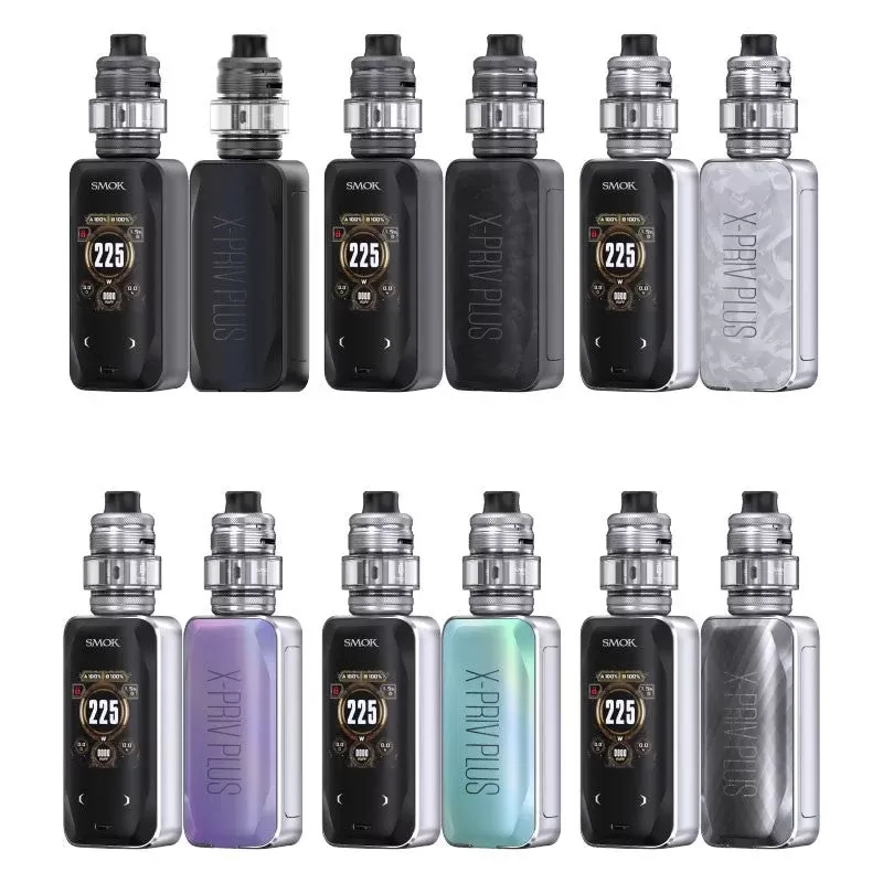 SMOK X-PRIV Plus Pod Mod Kit 225W - Color#Black>Black Shell>White Shell>Silver Lines>Mineral Green>Purple