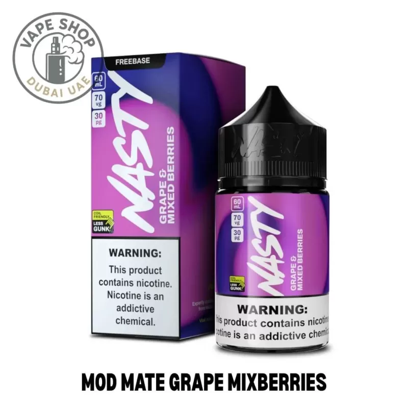 NASTY 60ML E-LIQUID NICOTINE FLAVOR - MOD MATE GRAPE MIXBERRIES, MOD MATE LYCHEE; Vape Product - Image 2