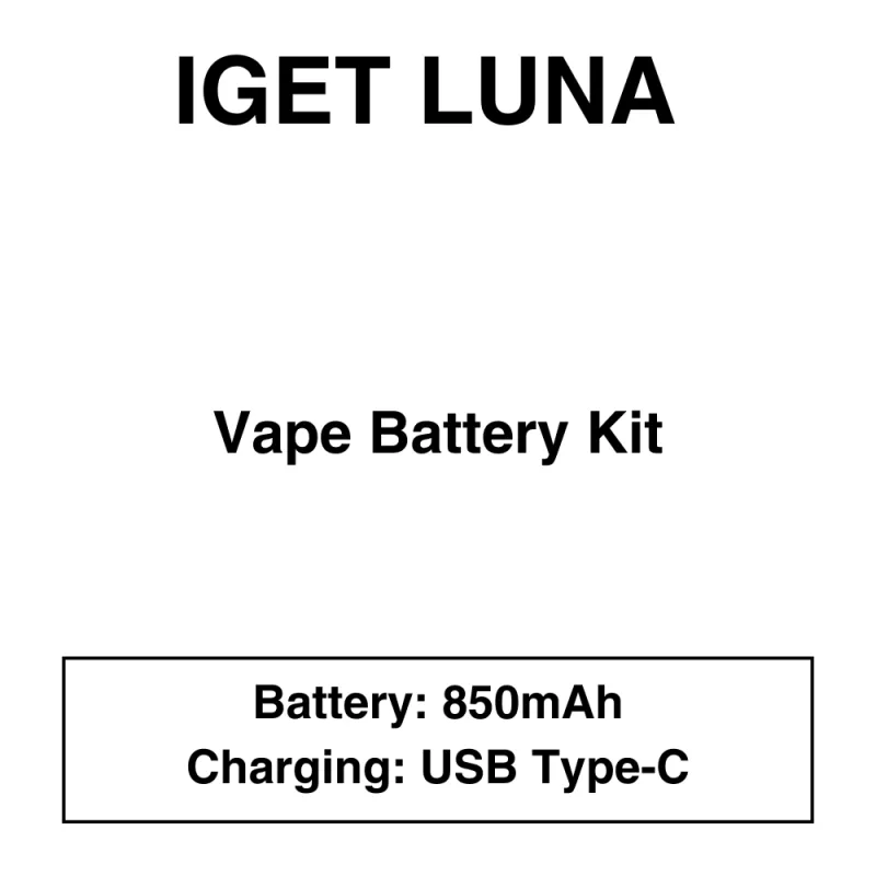IGET Luna KP 13000 – Vape Battery Kit – 850mAh