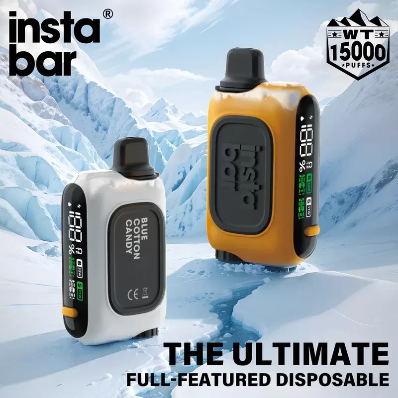InstaBar WT15000 Disposable Device – 15000 Puffs - Blue Cotton Candy, Blue Razz Ice