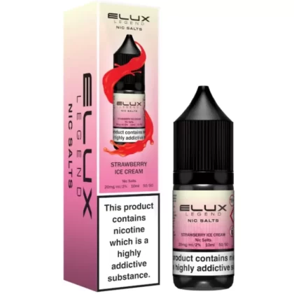 Strawberry Ice Cream Nic Salt E-Liquid Legend Series by ELUX (10ml) - 10mg