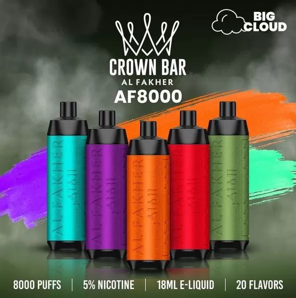 Al Fakher - Crown Bar Disposable Vape (8,000 Puffs) - Mint / 5 mg - Image 2