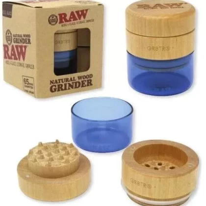 Raw Natural Wood Grinder & Glass Storage