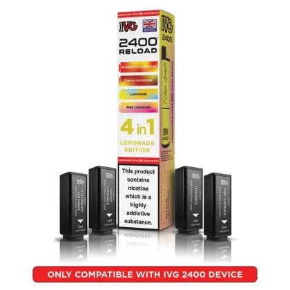 IVG 2400 Reload 4 in 1 Prefilled Pods Lemonade Edition - Strength#20mg
