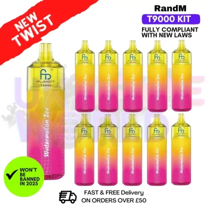 Watermelon Ice Randm T9000 Puffs Box Of 10