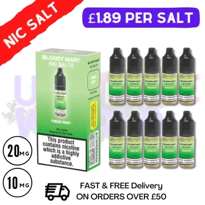 Fresh Mint – Bloody Mary Nic Salt Box of 10