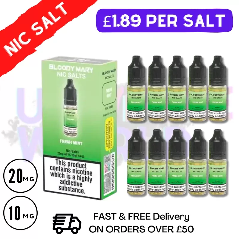 Fresh Mint – Bloody Mary Nic Salt Box of 10