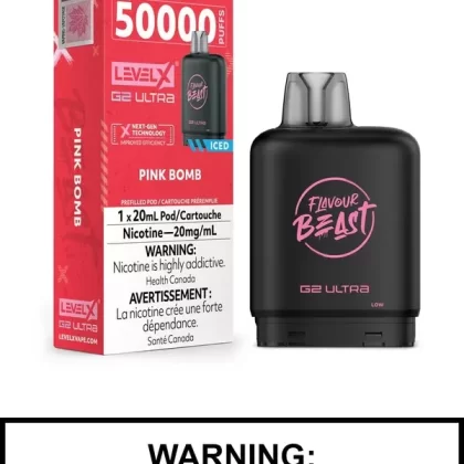 Pink Bomb Iced Flavour Beast Level X Ultra Pods